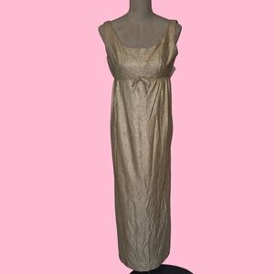 Amazing Vintage Gold Sleeveless Dress Junior Petite 9